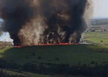 Incêndio atinge plantação de cana-de-açúcar em Itu (SP)