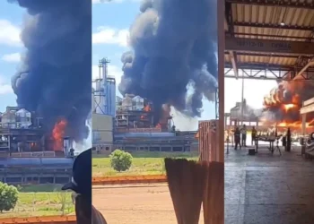 Incêndio atinge usina de etanol da Raízen em Caarapó (MS) – Veja Vídeo