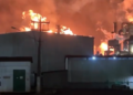 (Vídeo) Incêndio atinge área industrial da Usina Cerradão, em Frutal (MG)