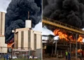 (Vídeo) Incêndio atinge complexo industrial da Coamo no Paraná
