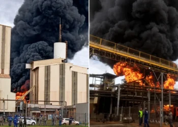 (Vídeo) Incêndio atinge complexo industrial da Coamo no Paraná