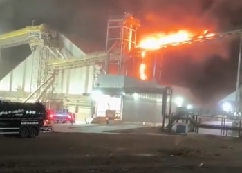 (Vídeo) Incêndio atinge usina da Inpasa em Sinop (MT) e acende alerta para segurança em áreas de armazenagem
